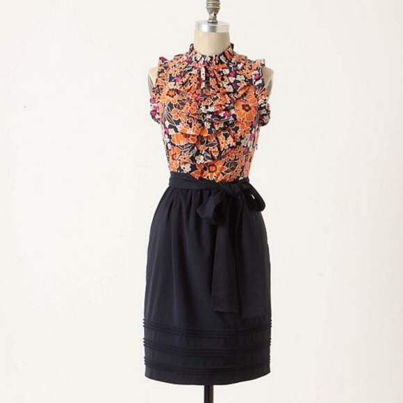 Anthropologie Dresses & Skirts - Girls from savoy vestiges high neck tie waist dres